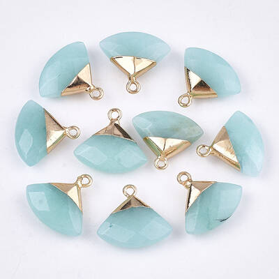 Electroplate Natural White Jade Pendants