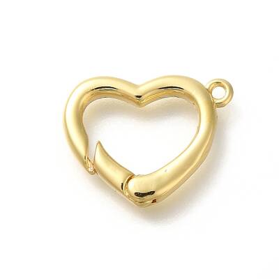 Rack Plating Heart Brass Spring Gate Rings