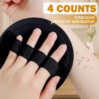 Round Exfoliating Gloves 4 Counts, Exfoliant Scrubber Glove for Cleaning Dead or Dry Skin, Finger Surface Texture Design Show...