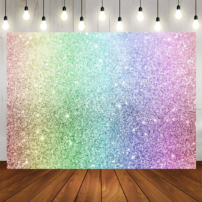 Aperturee Wonderful Rainbow Glitter Bokeh Backdrop for Party