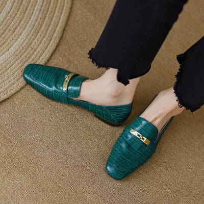 CHIKO Maculada Square Toe Block Heels Loafers Shoes