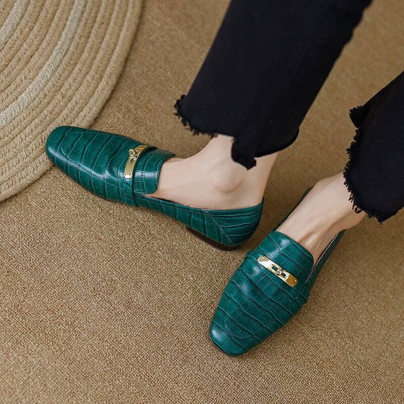 CHIKO Maculada Square Toe Block Heels Loafers Shoes
