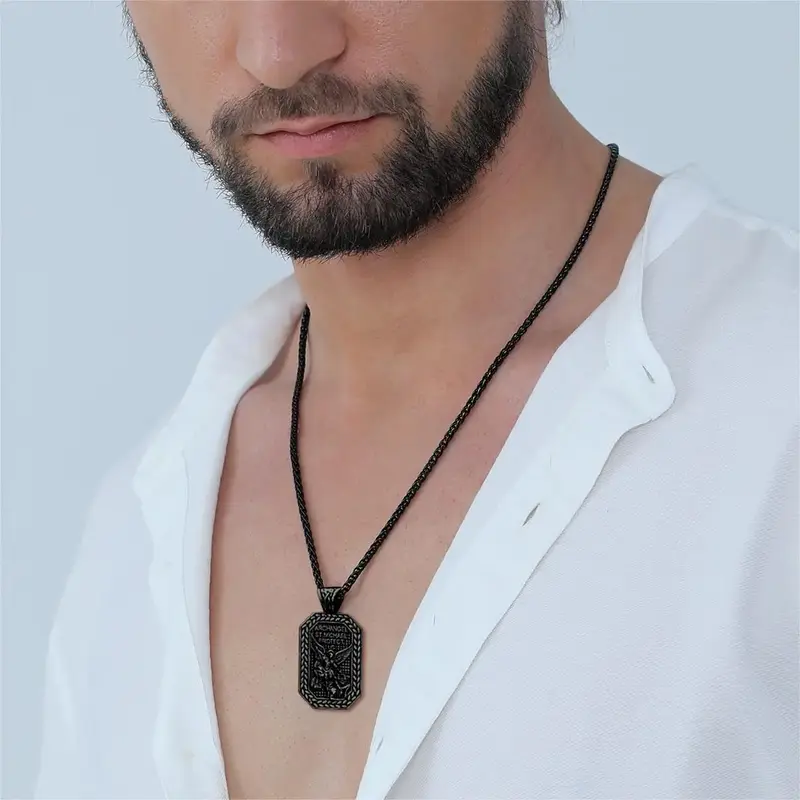 FaithHeart St Michael the Archangel Pendant Necklace Stainless Steel