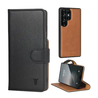 Samsung Galaxy S25 Ultra 2-in-1 Detachable Leather Wallet Case (Qi2/MagSafe Charging) - TORRO Signature / Black