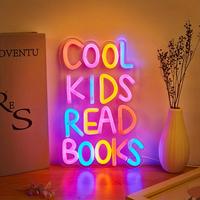 Cool Kids Read Books Neon Sign, 1 Count USB Powered Neon Sign, Indoor Decorative Light, Home Decor for Living Room, Bedroom, ...
