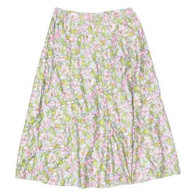 Womens A-Line Skirt Pink Knee Length Floral S
