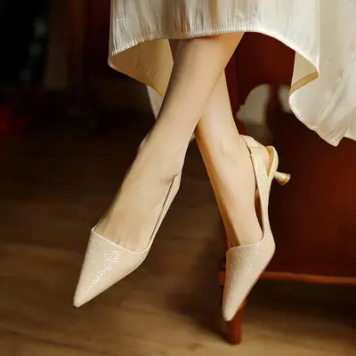 CHIKO Heaven Pointy Toe Kitten Heels Slingback Shoes