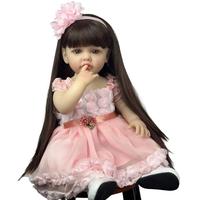 Realistic Reborn Doll, 1 Set Cute Soft Silicone Newborn Doll with Hand-painted 3D Eyelash and Lifelike Hair & Accessories, Bi...