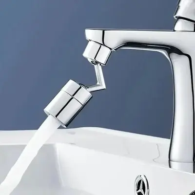 Rotatable Kitchen Faucet Aerator, 1 Count Flexible Bathroom Faucet Extender Adapter, Splash Proof Sink Faucet Attachment, Pra...