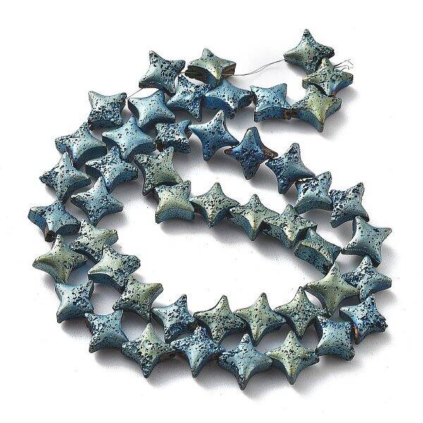 Electroplated Natural Lava Rock Beads Strands