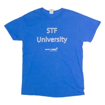 GILDAN STF University Mens T-Shirt Blue Crew Neck M