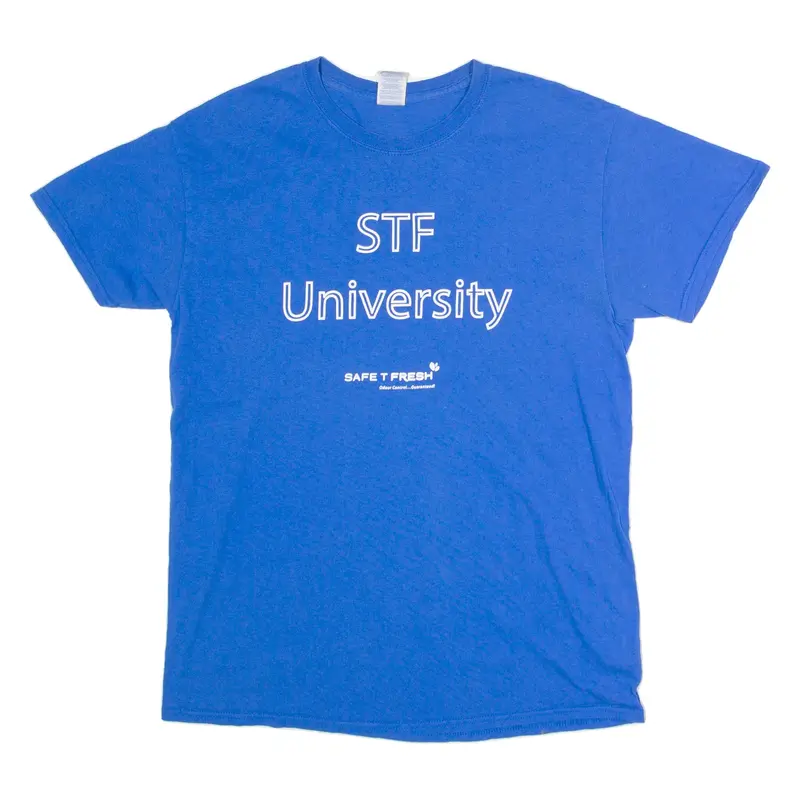 GILDAN STF University Mens T-Shirt Blue Crew Neck M