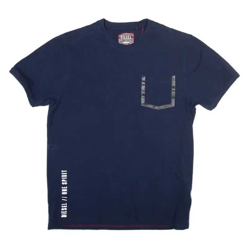 DIESEL Womens T-Shirt Blue Crew Neck 2XL