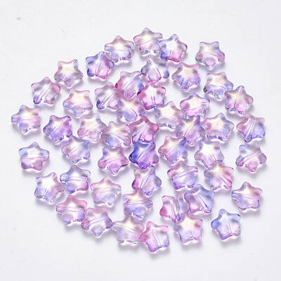 Spray Painted Glass Beads