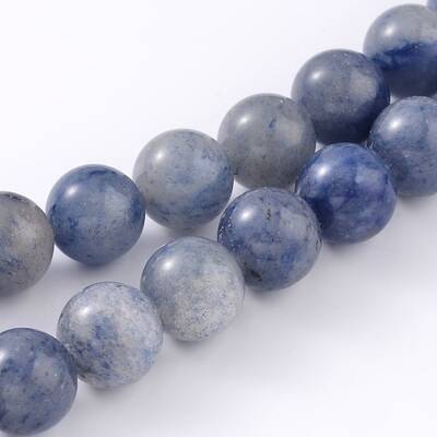 Dyed & Heated Natural Blue Aventurine Round Beads Strands