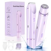 Electric Bikini Trimmer for Women, Rechargeable 2 in 1Body & Facial Hair Removal, Waterproof Wet & Dry Use Trimmer for Women,...