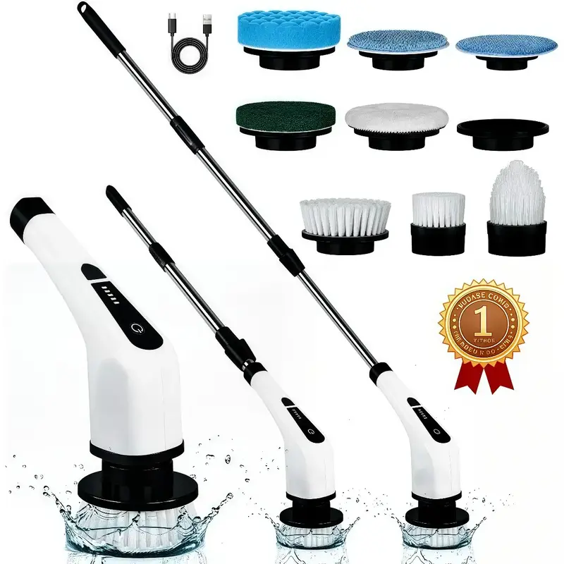 Electric Spin Scrubber for Bathroom & Kitchen – Cordless Shower Cleaning Brush with Adjustable Speeds, Long Battery Life & ...
