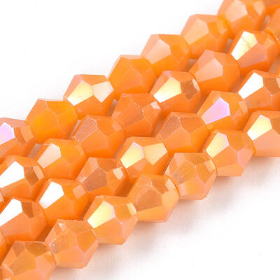 Opaque Solid Color Electroplate Glass Beads Strands