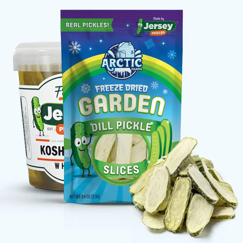 Freeze Dried Kosher Dill Pickle Slices from Jersey Pickles