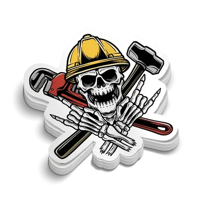 Construction Skeleton - Hard Hat Decal