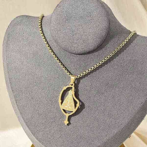 304 Stainless Steel Nossa Senhora Aparecida Virgin Pendant Box Chain Necklaces