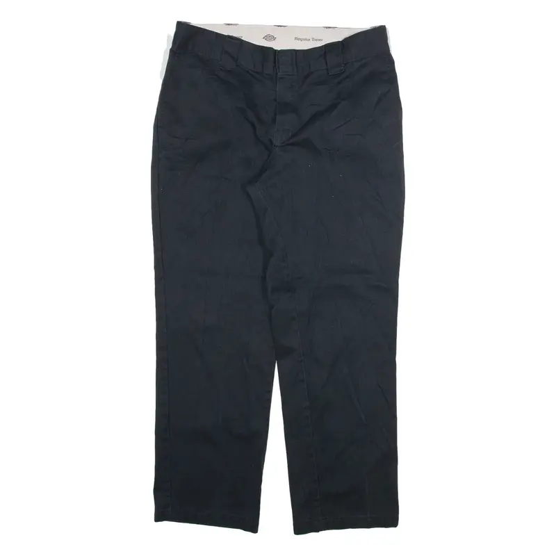 DICKIES Mens Trousers Black Regular Tapered W34 L30