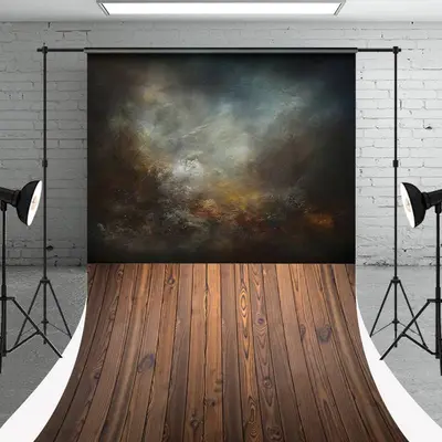 Old Master And Wood Texture Combo Sweep Backdrop