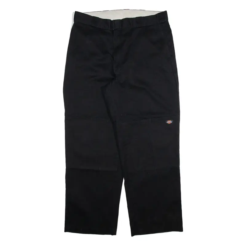DICKIES Mens Trousers Black Relaxed Straight W36 L32