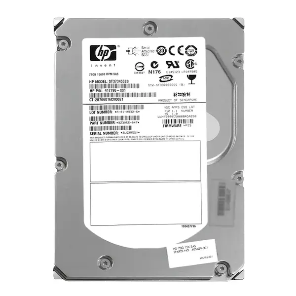 405429-001 HP 73GB 3Gb/s SAS 15000 3.5-inch 16MB Hard Drive