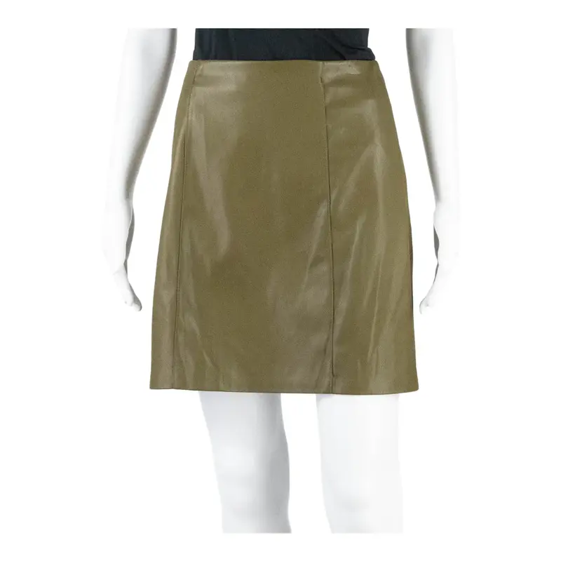 AMISU Faux Leather Womens Straight Skirt Green Short UK 8