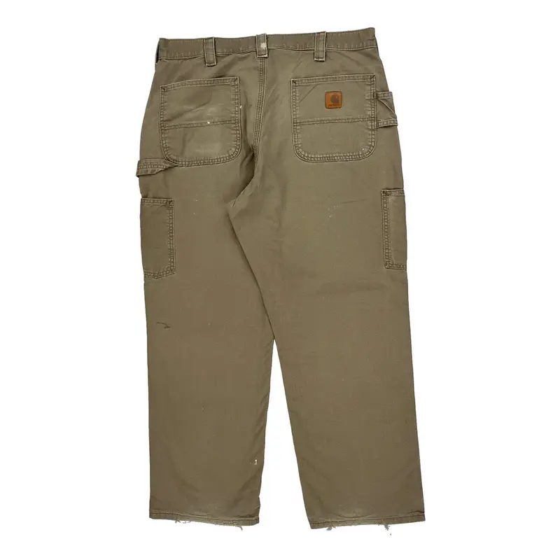 Carhartt Carpenter Trousers - 36W 29L Khaki Cotton | Size: 36″ waist