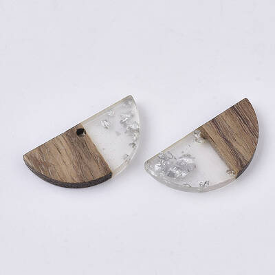 Transparent Resin & Walnut Wood Pendants