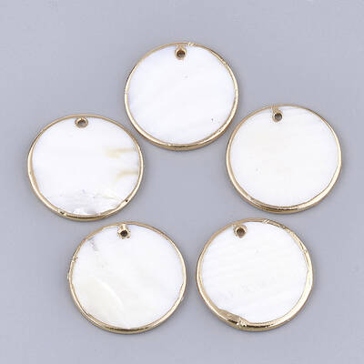 Electroplate Freshwater Shell Pendants