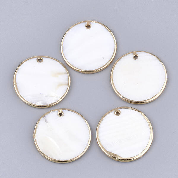 Electroplate Freshwater Shell Pendants