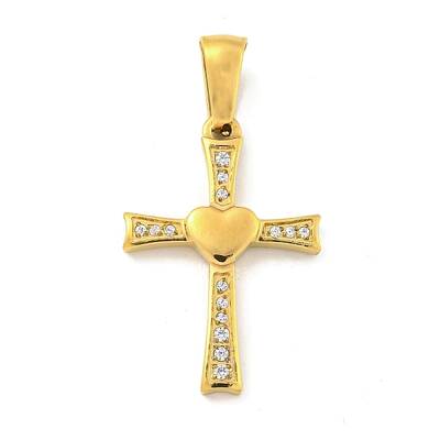 Ion Plating(IP) 304 Stainless Steel Cubic Zirconia Pendants