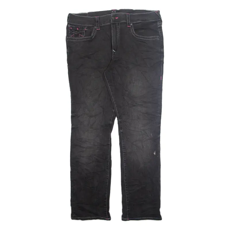 TRUE RELIGION Mens Jeans Black Regular Straight W40 L33