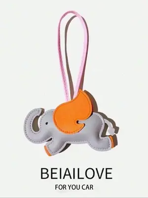 Colorful Cute Elephant Design Bag Charm, Colorblock Pu Leather Bag Keychain, Bag Decoration for Women & Men, Bag Accessories ...