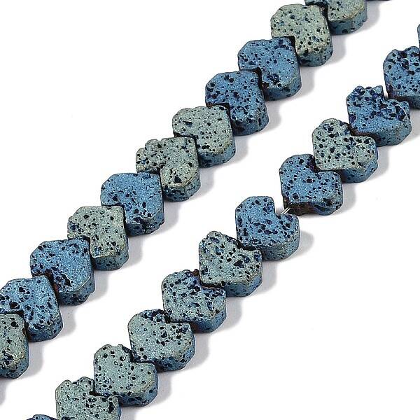 Electroplated Natural Lava Rock Beads Strands