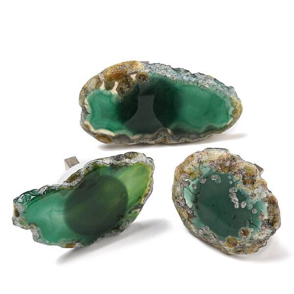 Dyed & Heatsd Natural Agate Slice USB Night Light Decoration