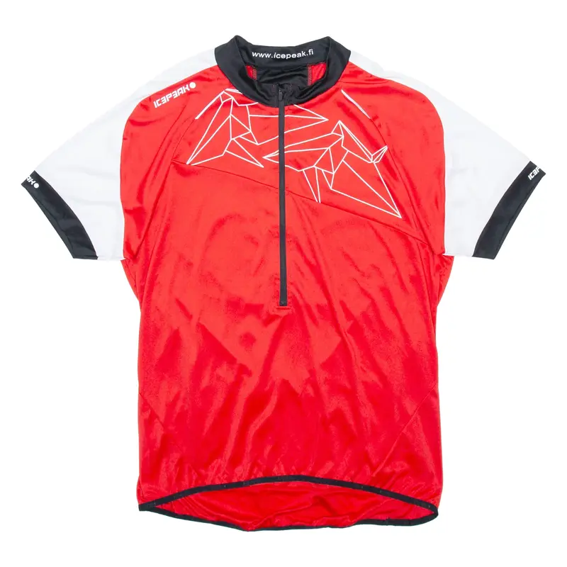 ICE PEAK Cycling Mens Jersey Red 1/2 Zip XL