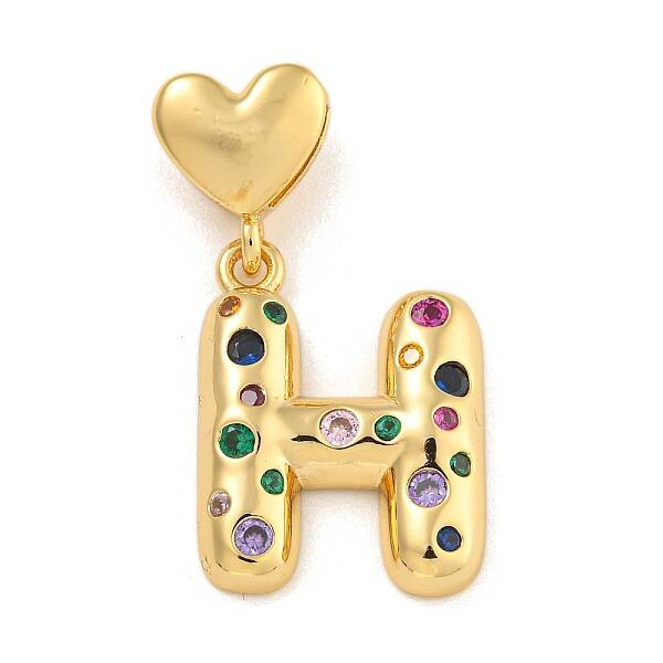 Brass Micro Pave Colorful Cubic Zirconia Pendants