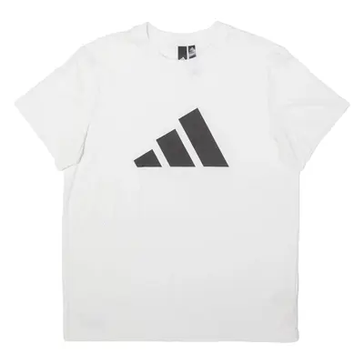 ADIDAS Womens T-Shirt White Crew Neck UK 14
