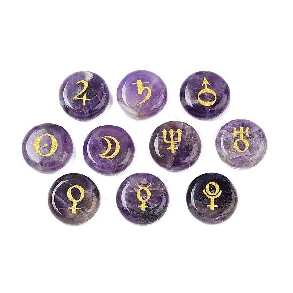 10Pcs 10 Styles Natural Amethyst Cabochons