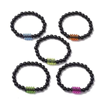 Round & Spring Acrylic Stretch Beaded Bracelets