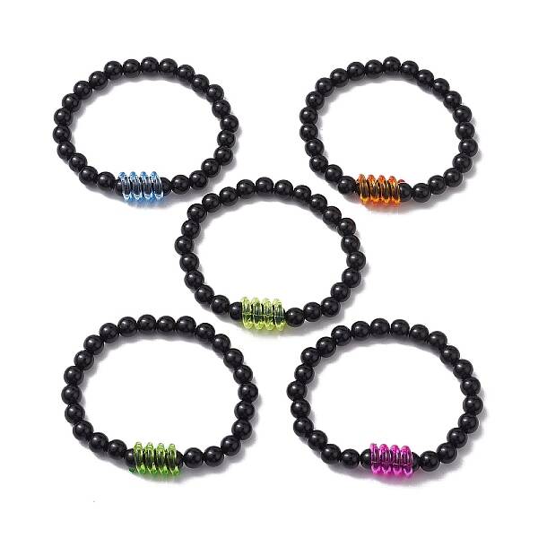 Round & Spring Acrylic Stretch Beaded Bracelets