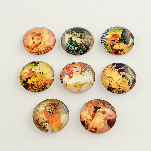 Sexy Woman Pattern Glass Flatback Cabochons