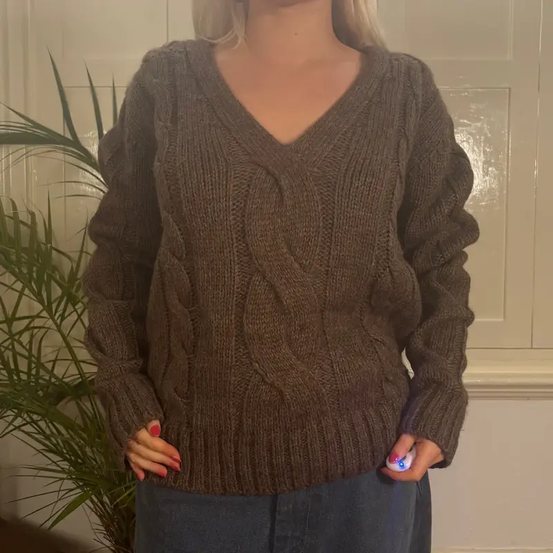 Upstream Jumper - Large Brown Wool Blend