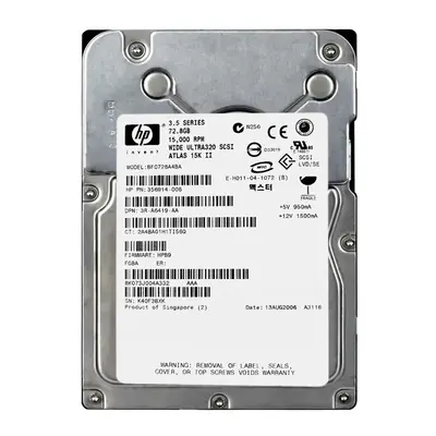 356914-008 HP 72.8GB Ultra-320 SCSI 15000 3.5-inch Hard Drive