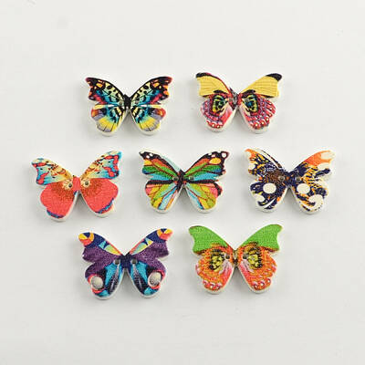 2-Hole Printed Wooden Buttons