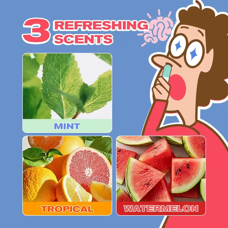 NEWELLME Nasal Stick - Strong Essential Oil Vapors, Rapidly Combat Drowsiness, Boost Mental Clarity & Refresh Your Mind